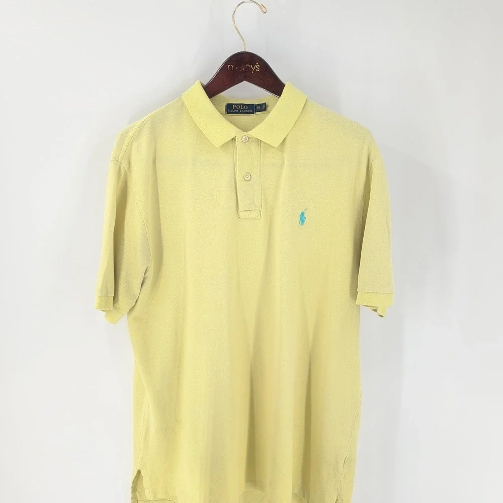 Vintage Polo Ralph Lauren Classic Golf Performace Pony Polo Shirt Yellow Size XL